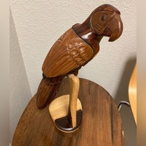 Beautiful, rare and unusual Hand carved Parrot from various woods.